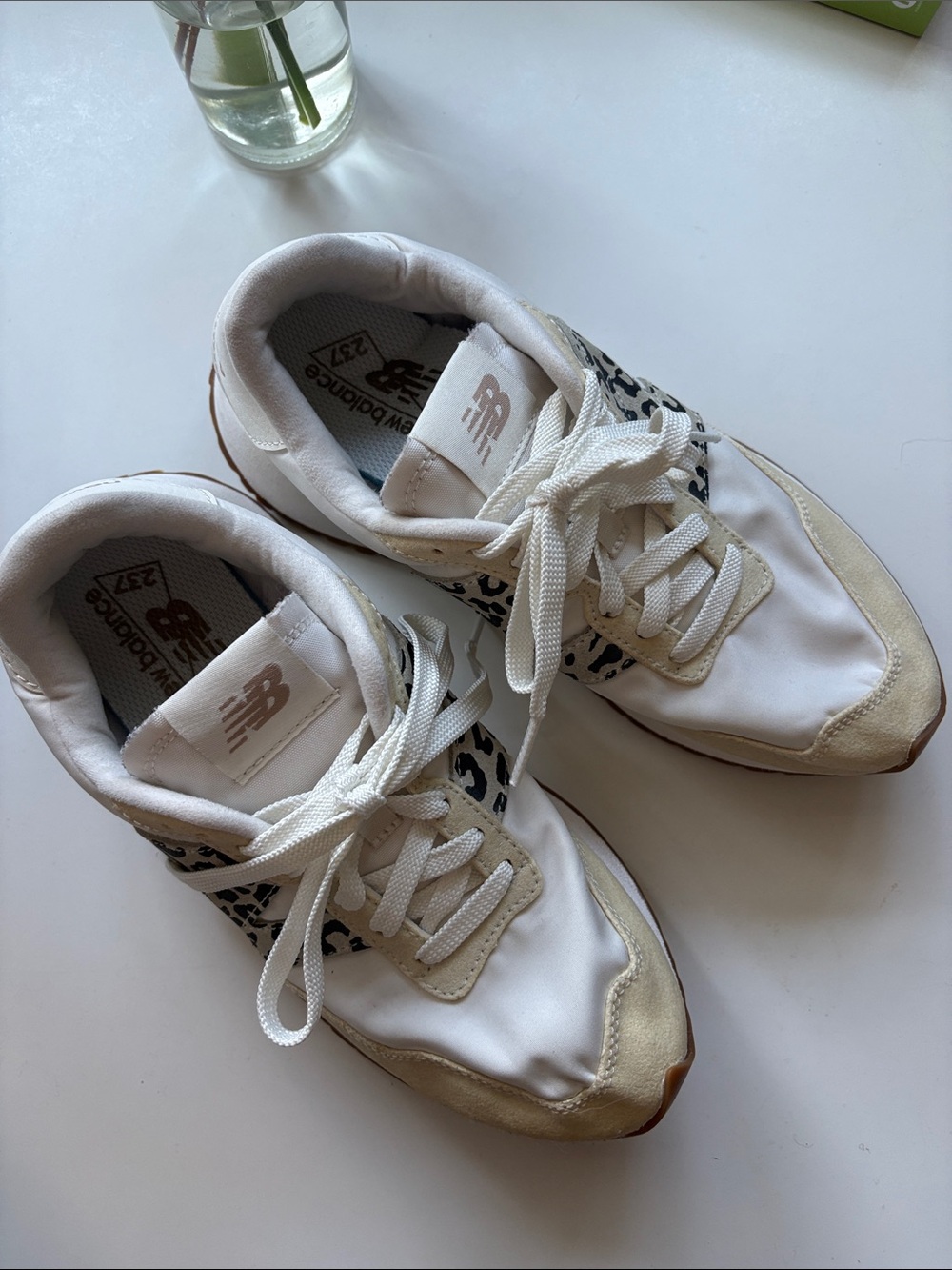 New Balance 237 Sneakers Sea Salt Leopard Womens 8 Cream WS237PJ Retro NEW - Picture 3 of 6